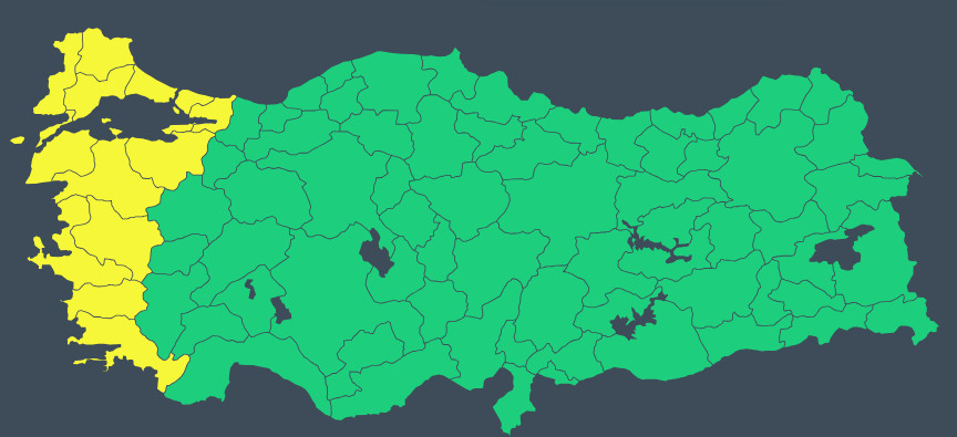 meteorolojiden 13 kente sari kodlu uyari kar kuvvetli saganak 0 lAcGsrRI