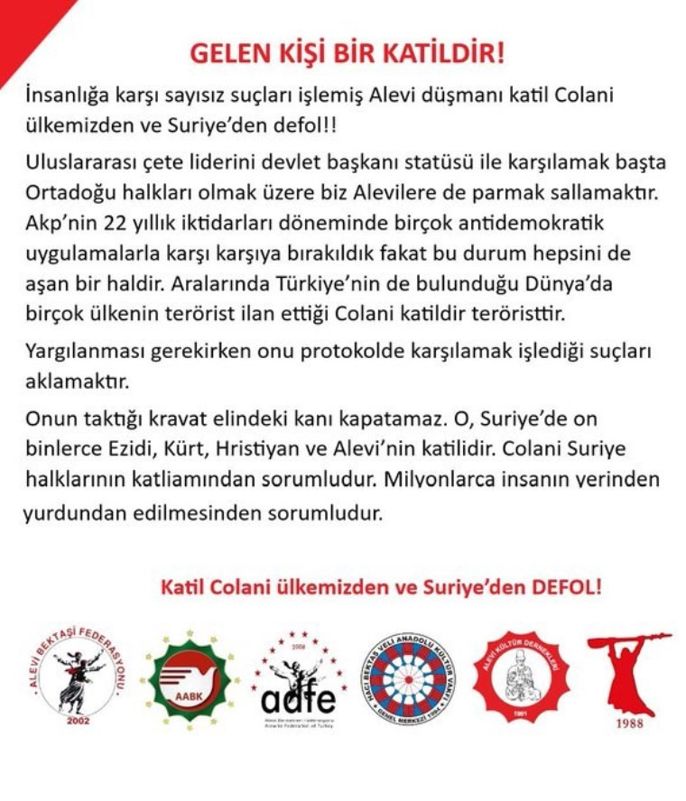 colaninin turkiye ziyaretine alevi orgutlerinden tepki elindeki kani kapatmaz 0 FktpV9eJ