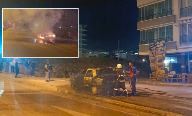 Adıyaman’da alev alan otomobil kullanılamaz hale geldi 1 adiyamanda alev alan otomobil kullanilamaz hale geldi NSCSaYId