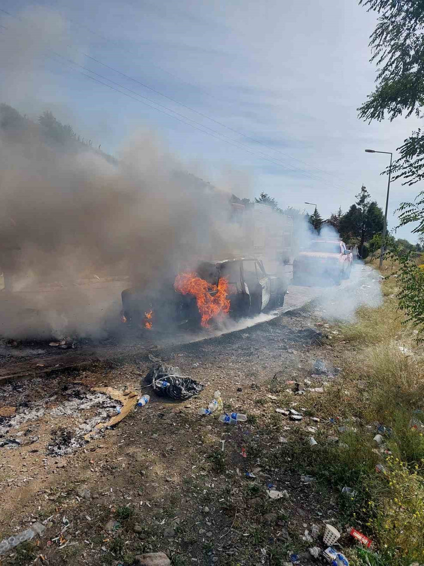 aydinda otomobil alevlere teslim oldu 0
