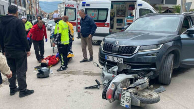 boluda trafik kazasi motosiklet ile cip carpisti surucu yaralandi mQVzQsQh