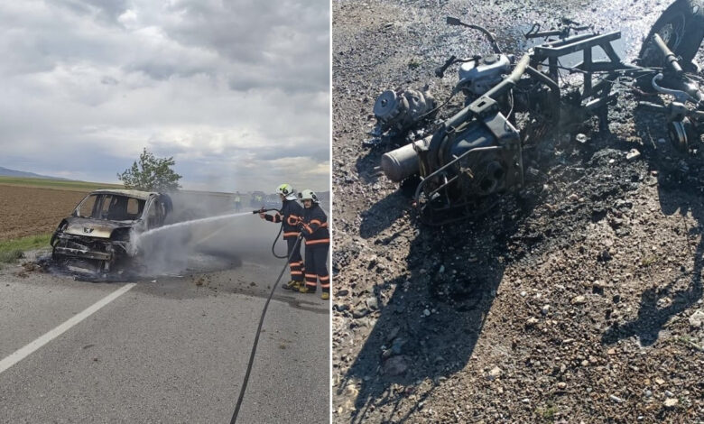 Çankırı’da korkutan yangın: Otomobil ve motosiklet alevlere teslim oldu 1 cankirida korkutan yangin otomobil ve motosiklet alevlere teslim oldu 6kipNhSf