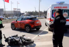 edirnede otomobille carpisan motosiklet surucusu agir yaralandi 1DBUTmfT