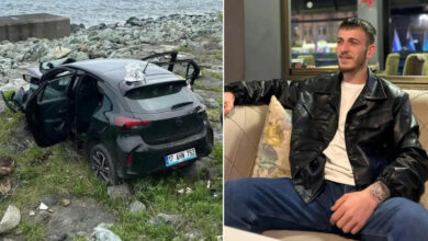 elektrik diregine carpan otomobil kayaliklara uctu 1 olu 3 yarali JadA1lz8