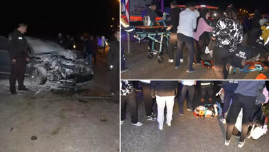 gumushane kelkitte trafik kazasi carpisan otomobiller yayalarin arasina daldi IcZLwb89