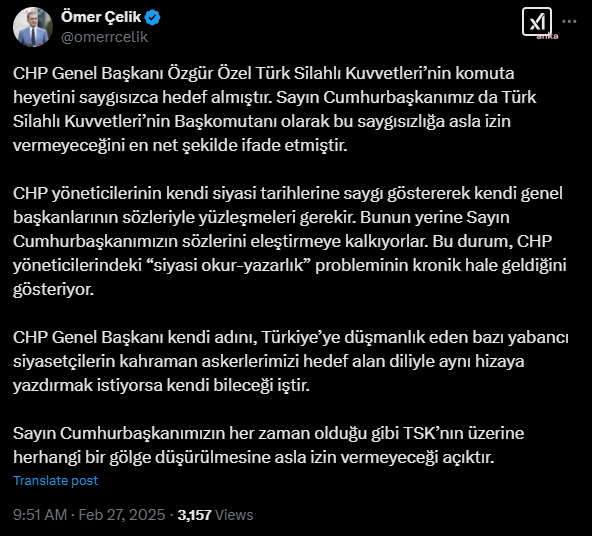 omer celikten chplilere tepki genel baskanlarinin sozleriyle yuzlesmeleri gerekir 0 BEyQtE5V