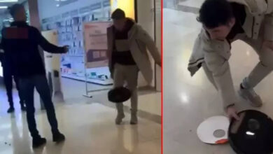 surekli arizalanan robot supurgeyi satin aldigi magazanin onunde parcaladi VBIRSu7r