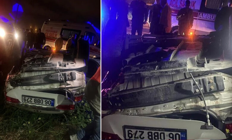 Sürücüsünün hakimiyetini yitirdiği otomobil şarampole devrildi 1 surucusunun hakimiyetini yitirdigi otomobil sarampole devrildi W9tivrb1
