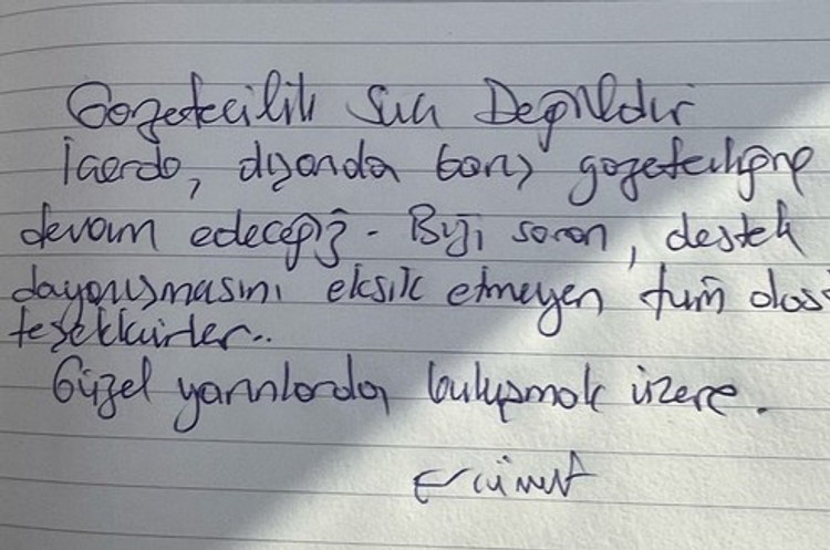 tutuklu gazeteciler yildiz tar ve ercument akdenizden mesaj guzel yarinlarda bulusmak uzere 0 1SQHa5Z6