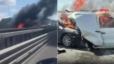 kuzey marmara otoyolunda korku dolu anlar cekmekoyde 3 arac carpisti 2si alev aldi ebgZCM2t