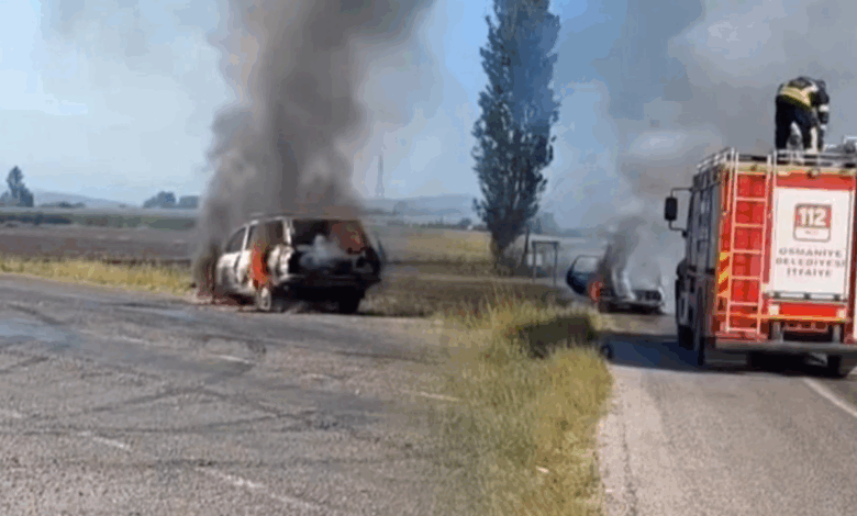 osmaniyede seyir halindeki otomobil alev aldi surucu son anda kurtuldu ZeABCHzF