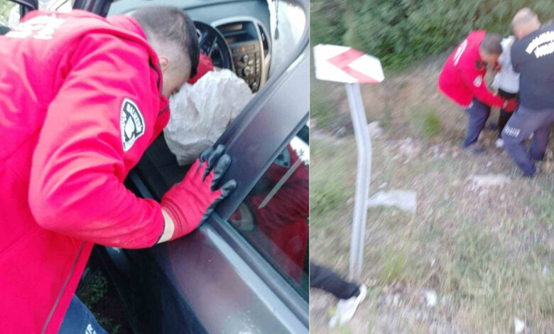 Virajı alamayan otomobil şarampole uçtu 1 viraji alamayan otomobil sarampole uctu ixvIkTtc